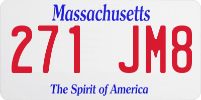 MA license plate 271JM8