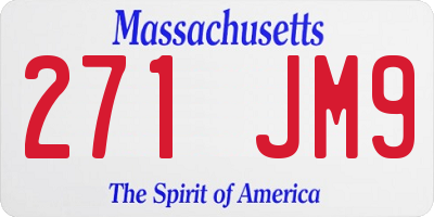 MA license plate 271JM9