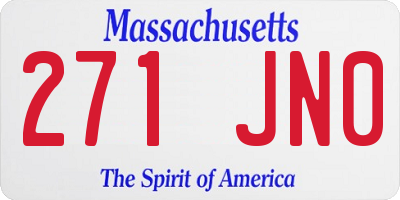 MA license plate 271JN0