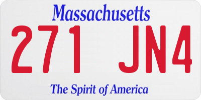 MA license plate 271JN4