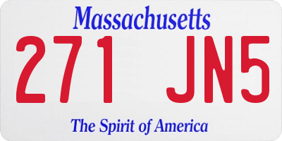 MA license plate 271JN5