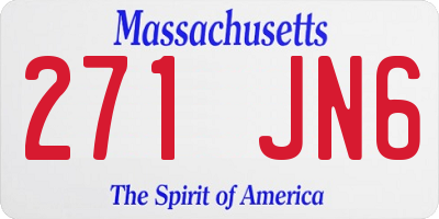 MA license plate 271JN6
