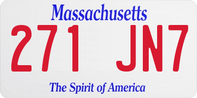 MA license plate 271JN7