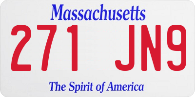 MA license plate 271JN9