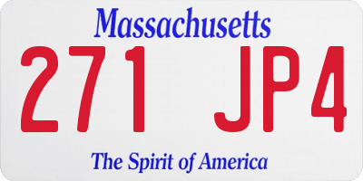MA license plate 271JP4
