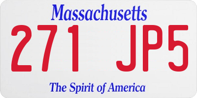 MA license plate 271JP5