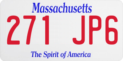 MA license plate 271JP6