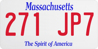 MA license plate 271JP7