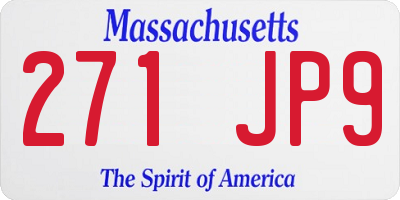 MA license plate 271JP9