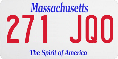 MA license plate 271JQ0