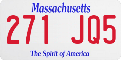 MA license plate 271JQ5