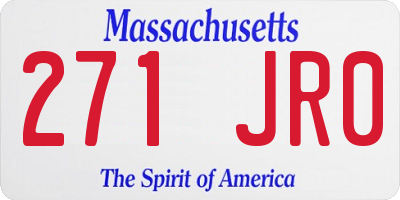 MA license plate 271JR0