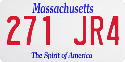 MA license plate 271JR4