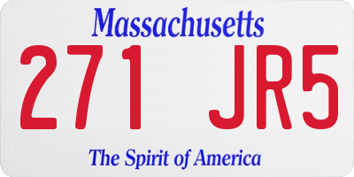 MA license plate 271JR5