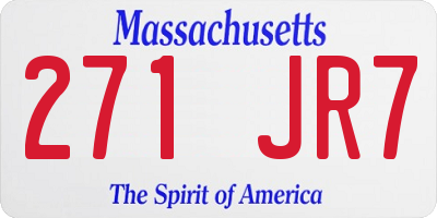 MA license plate 271JR7