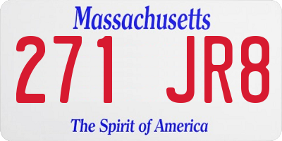 MA license plate 271JR8