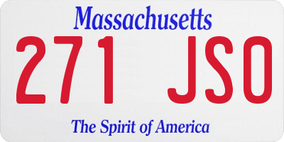 MA license plate 271JS0