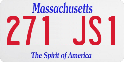 MA license plate 271JS1
