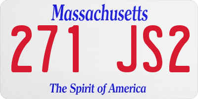 MA license plate 271JS2