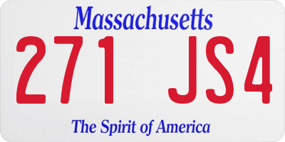 MA license plate 271JS4