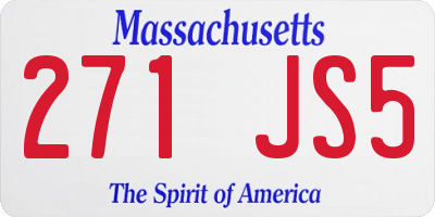 MA license plate 271JS5