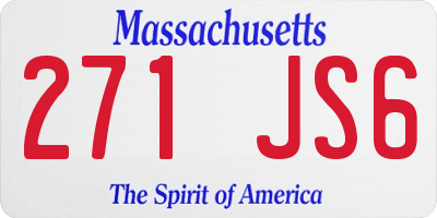 MA license plate 271JS6
