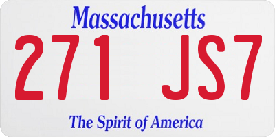 MA license plate 271JS7