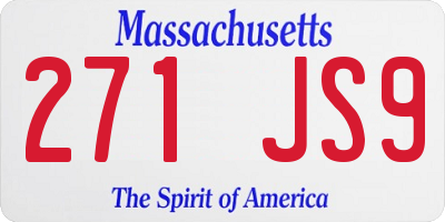MA license plate 271JS9