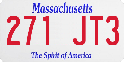 MA license plate 271JT3