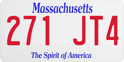MA license plate 271JT4