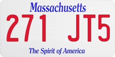 MA license plate 271JT5