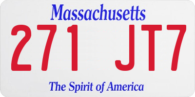 MA license plate 271JT7