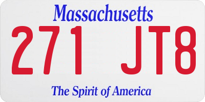 MA license plate 271JT8