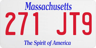 MA license plate 271JT9