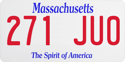 MA license plate 271JU0