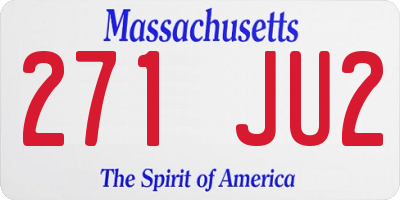 MA license plate 271JU2