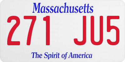 MA license plate 271JU5