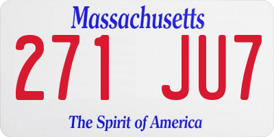 MA license plate 271JU7