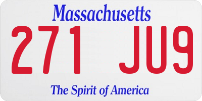MA license plate 271JU9