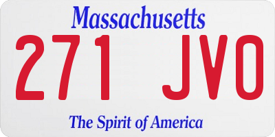 MA license plate 271JV0