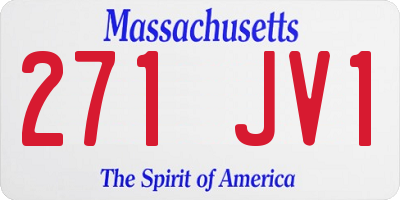 MA license plate 271JV1