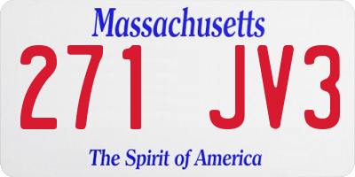 MA license plate 271JV3