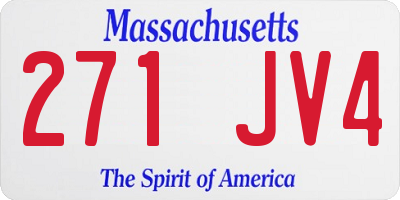 MA license plate 271JV4