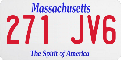 MA license plate 271JV6