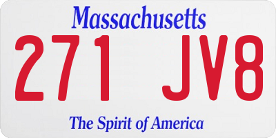 MA license plate 271JV8