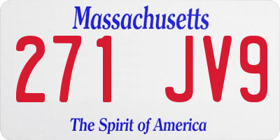 MA license plate 271JV9
