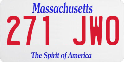 MA license plate 271JW0