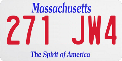 MA license plate 271JW4