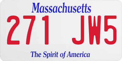 MA license plate 271JW5