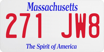 MA license plate 271JW8